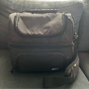 MIER Black Lunch Messenger Bag for Men Work